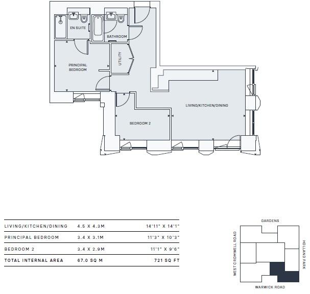 The Oria, 100 Kensington, 100 West Cromwell Road, London, W14 floorplan