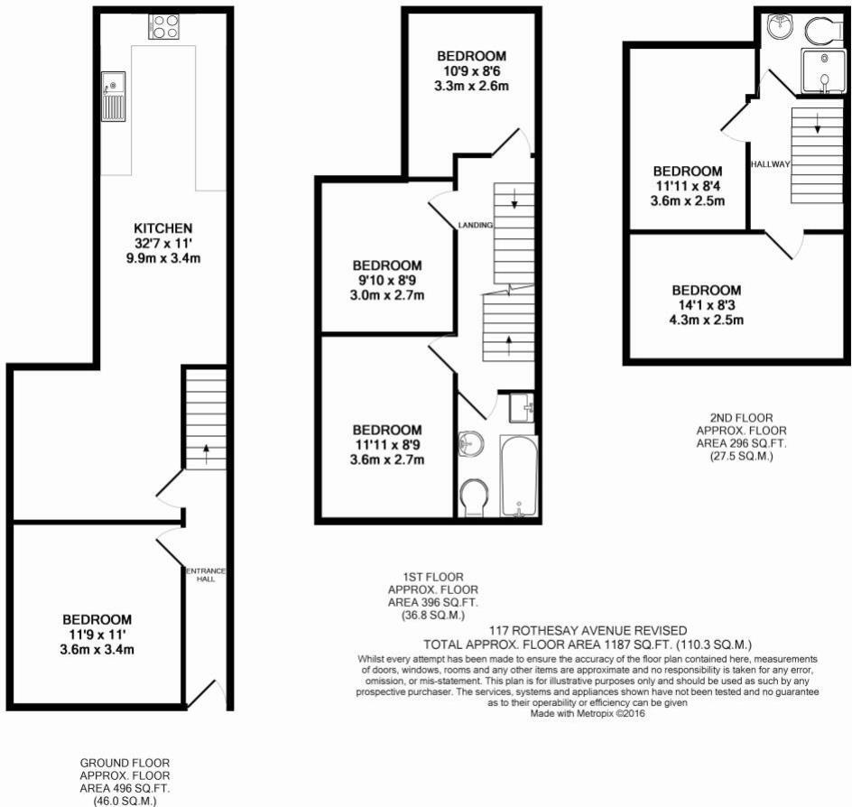 117 Rothesay Avenue, Nottingham, NG7 1PW floorplan
