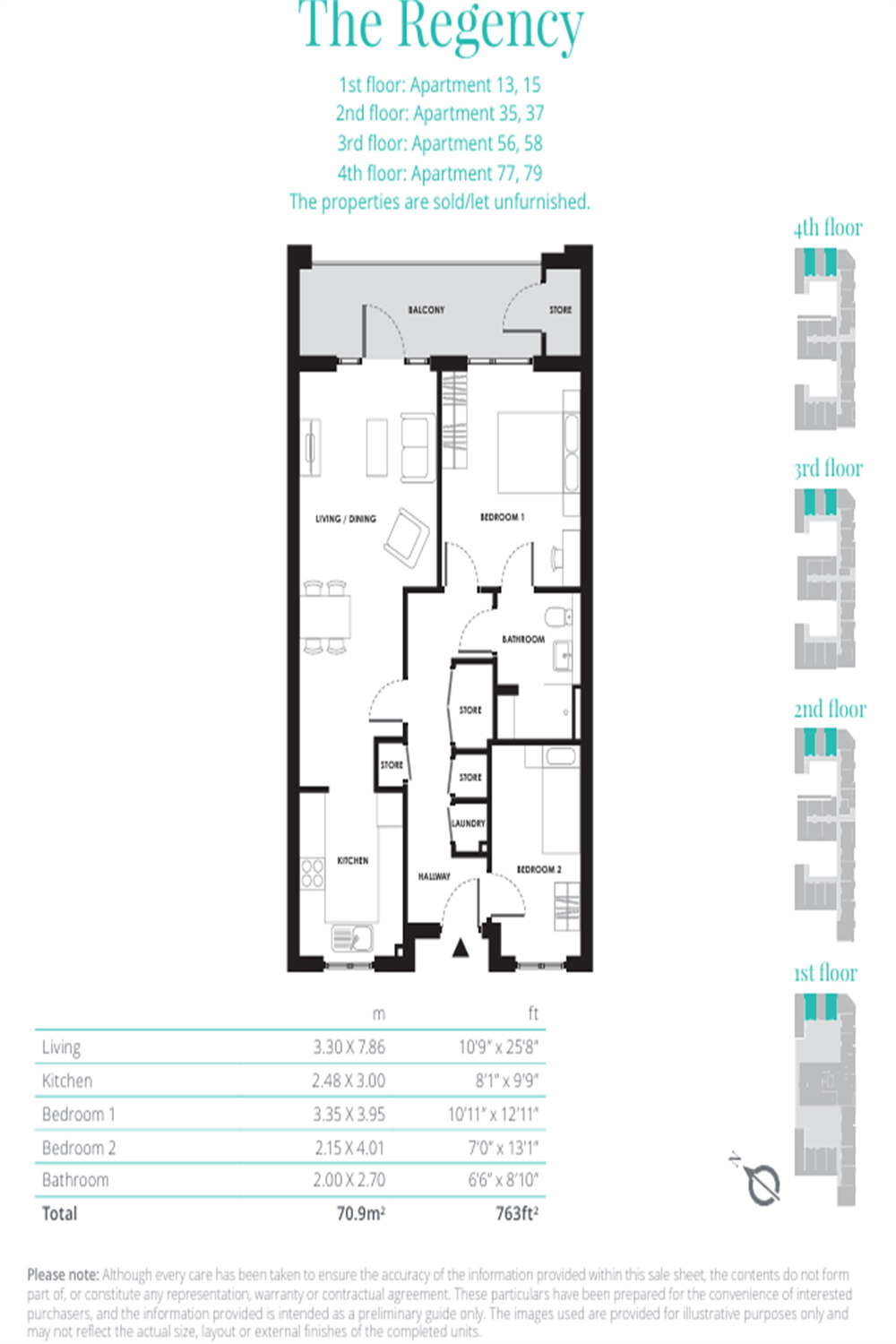 Apartment 56, Button House floorplan