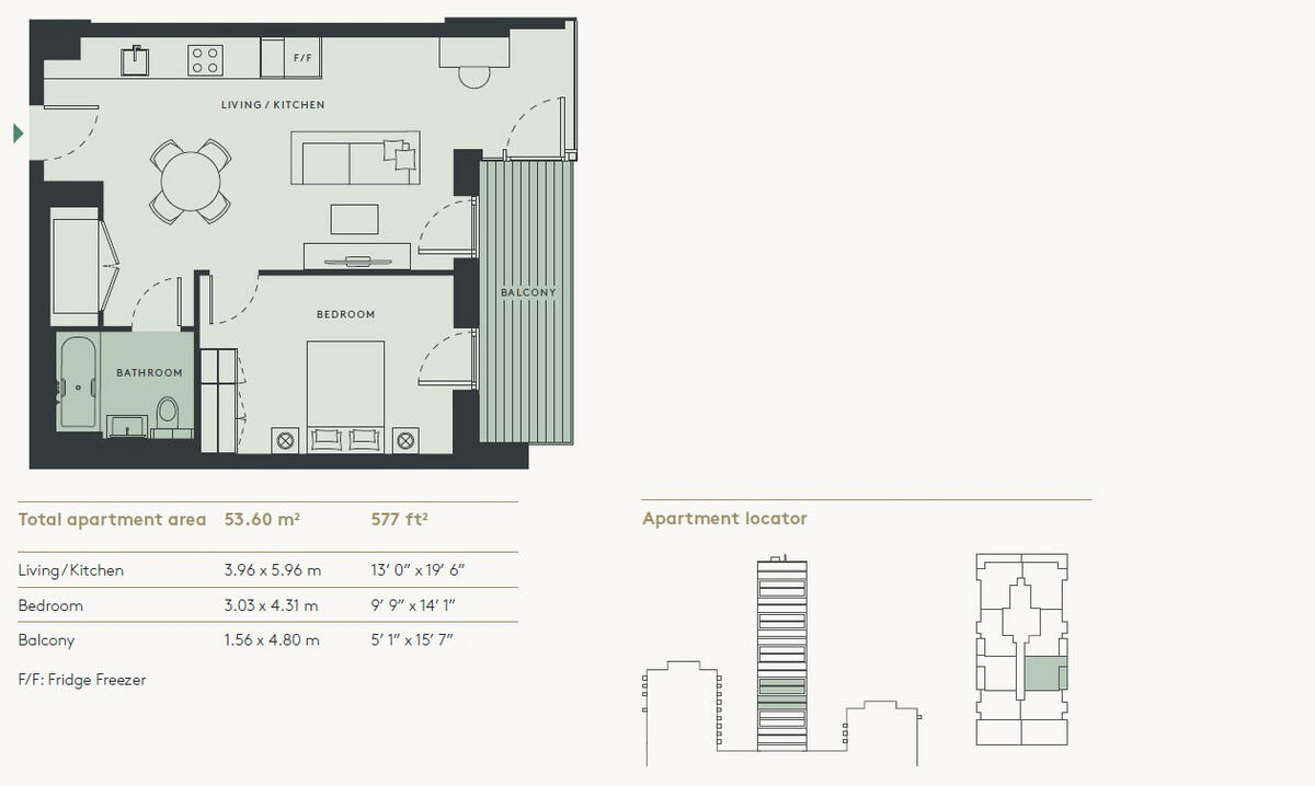 Coda Residences, Battersea, SW11 floorplan