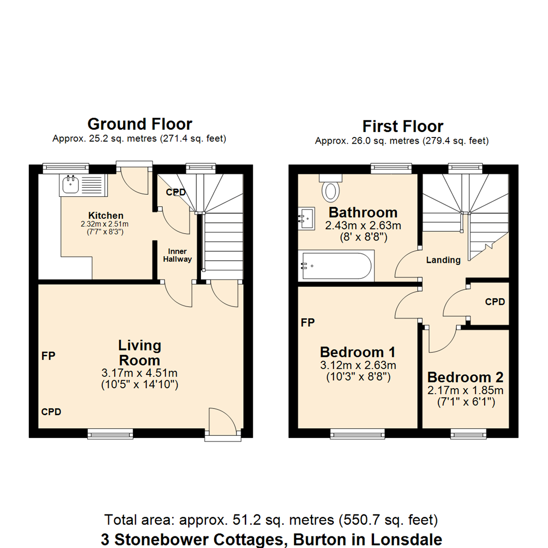 3 Stonebower Cottages, Burton in Lonsdale floorplan