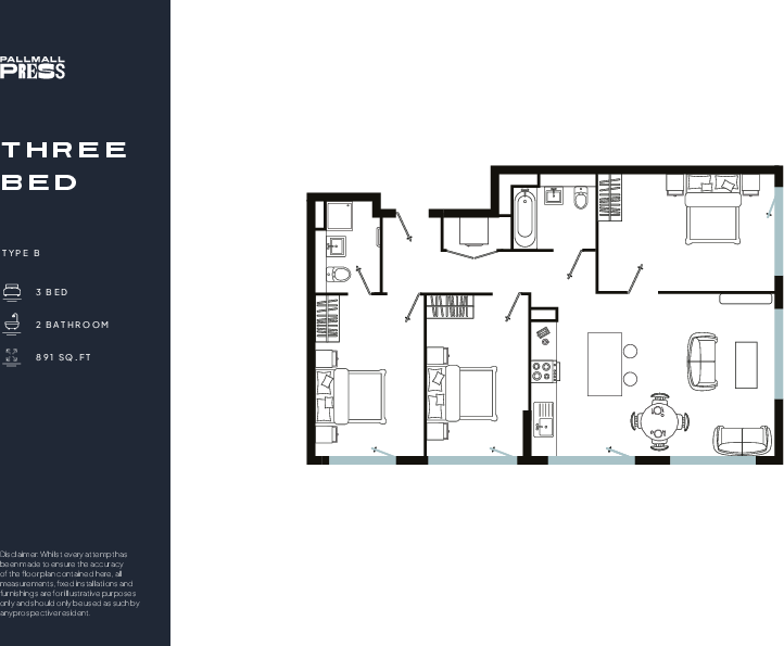Flat 626, Pall Mall Press, Pall Mall, Liverpool floorplan