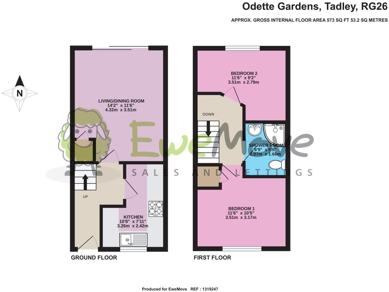 Odette Gardens, Tadley, Hampshire, RG26 floorplan