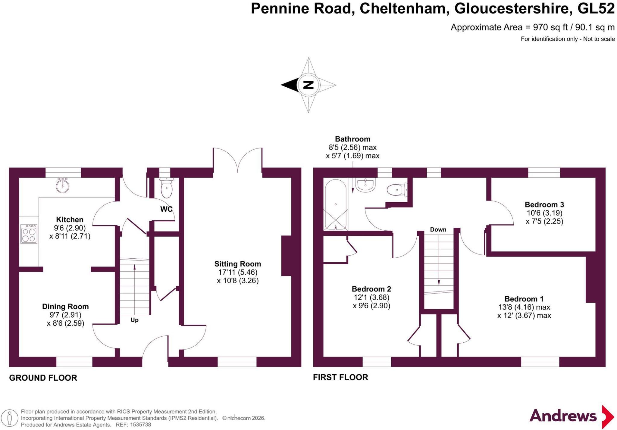 Pennine Road, Cheltenham, Gloucestershire, GL52 floorplan