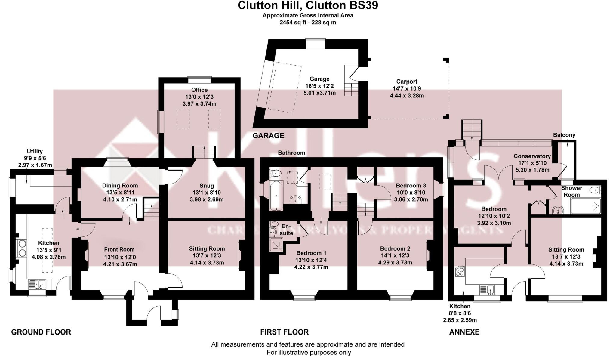 Charming Cottage with Annexe, gardens and idyllic rural views, Clutton floorplan