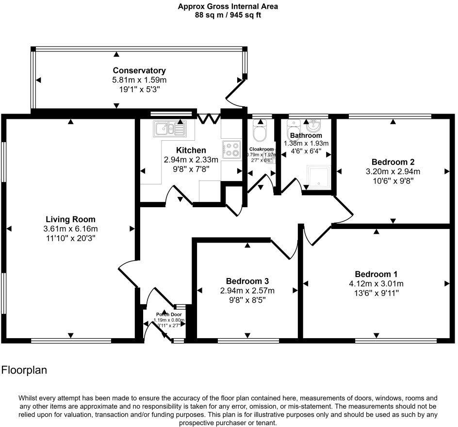 Nicholas Close, Brading, Sandown, Isle of Wight, PO36 floorplan