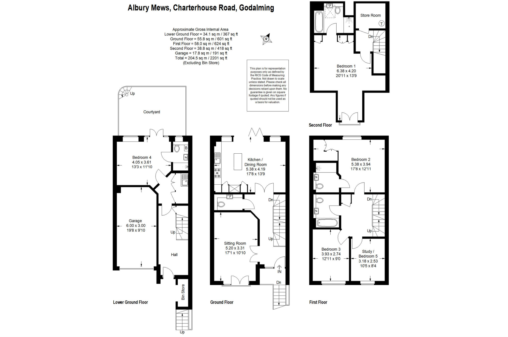 Albury Mews, Charterhouse Road, Godalming, Surrey floorplan