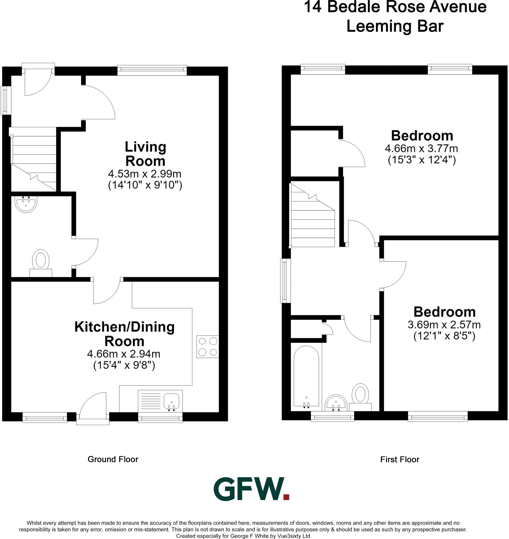 14, Bedale Rose Avenue, Leeming Bar, Northallerton, North Yorkshire, DL7 floorplan