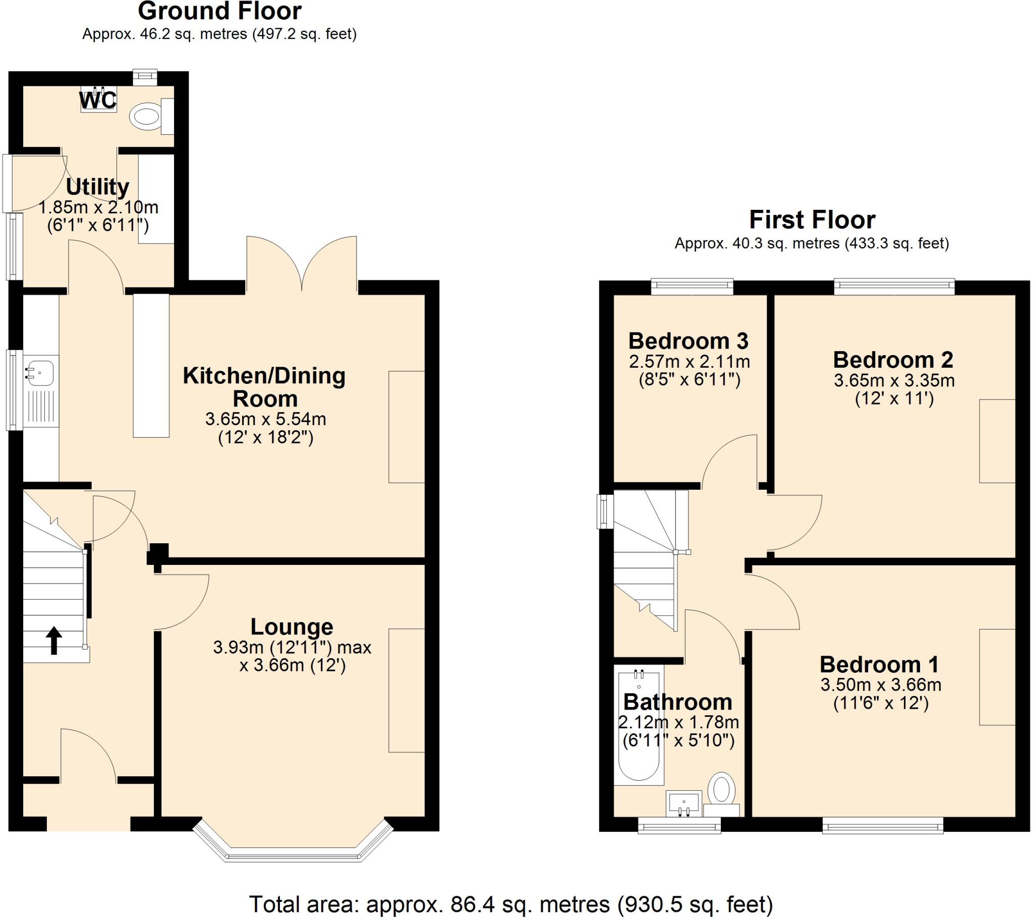 Elmhurst Avenue, Melton Mowbray, Leicestershire, LE13 floorplan