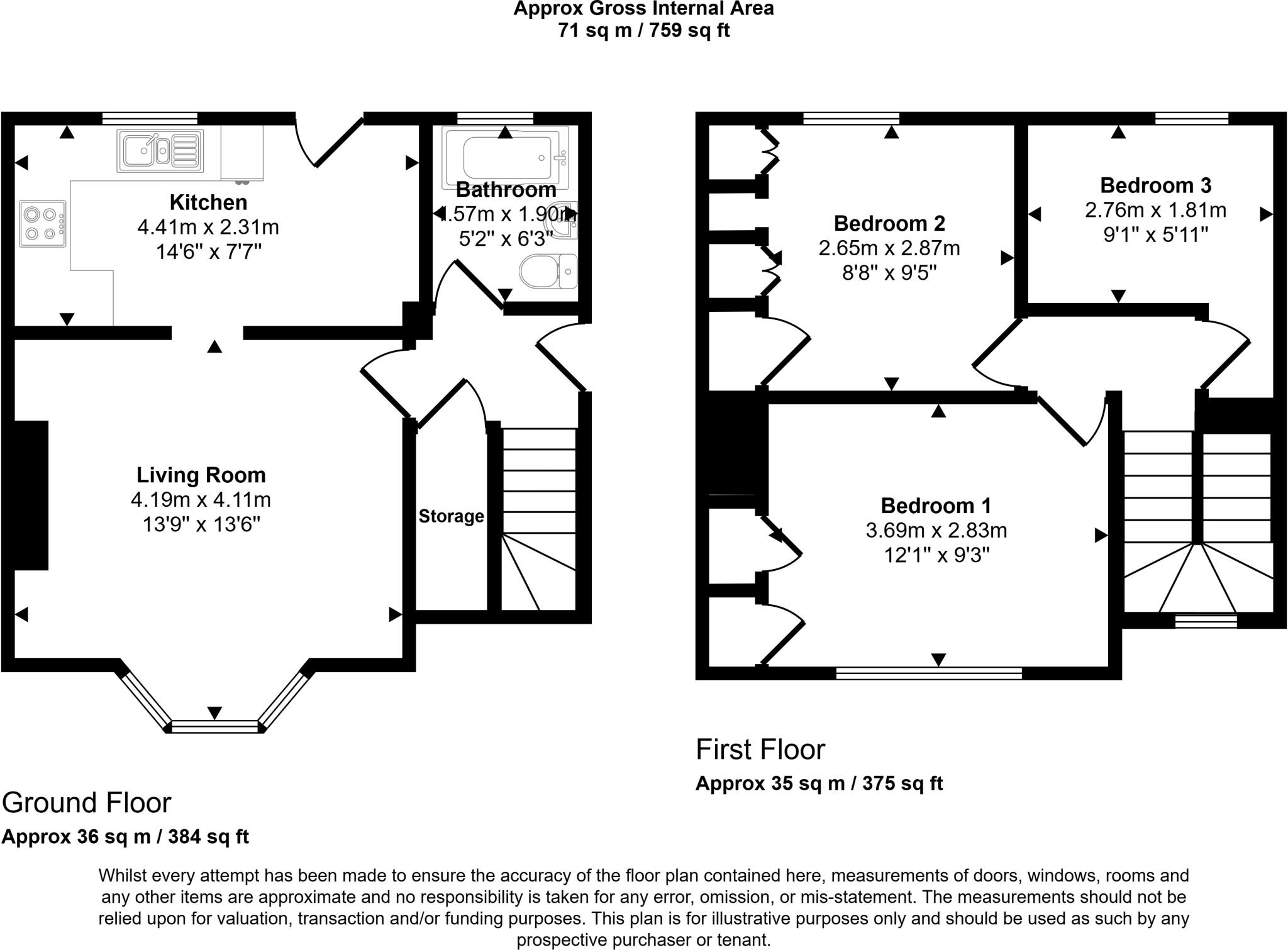 64 Barrie Crescent, Sheffield, South Yorkshire, S5 floorplan