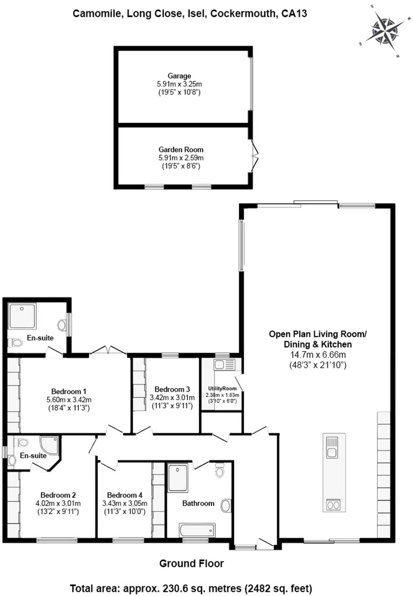 Camomile, Long Close, Isel, Cockermouth, Cumbria floorplan