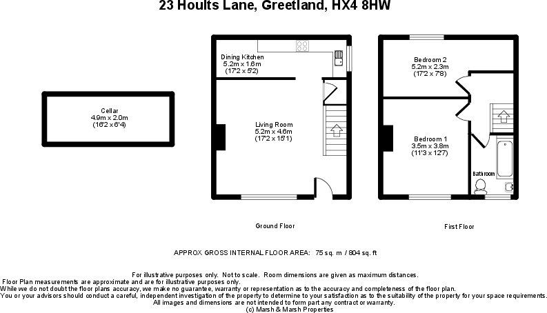 23 Hoults Lane, Greetland HX4 8HW floorplan