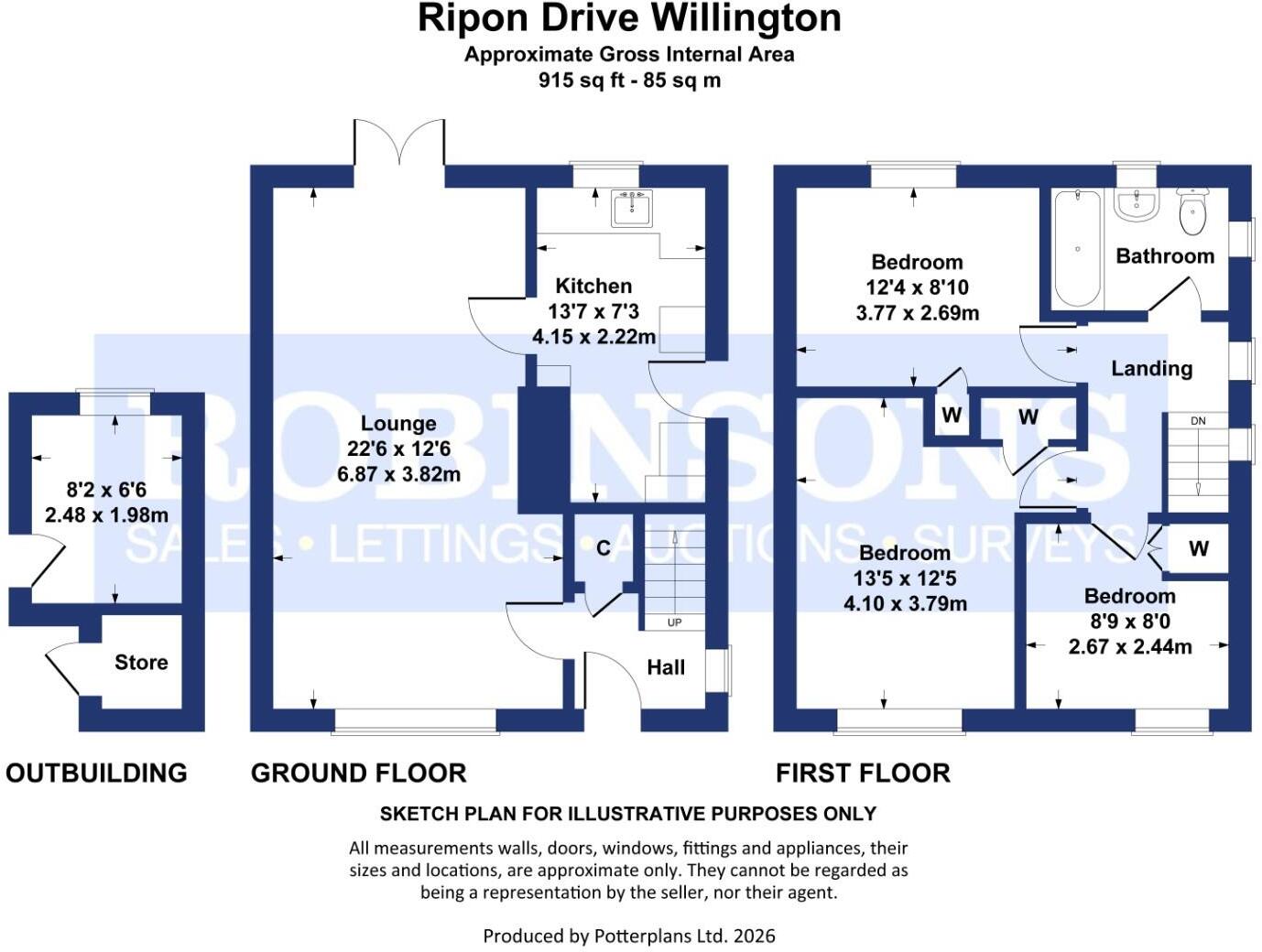 Ripon Drive, Willington, Crook floorplan
