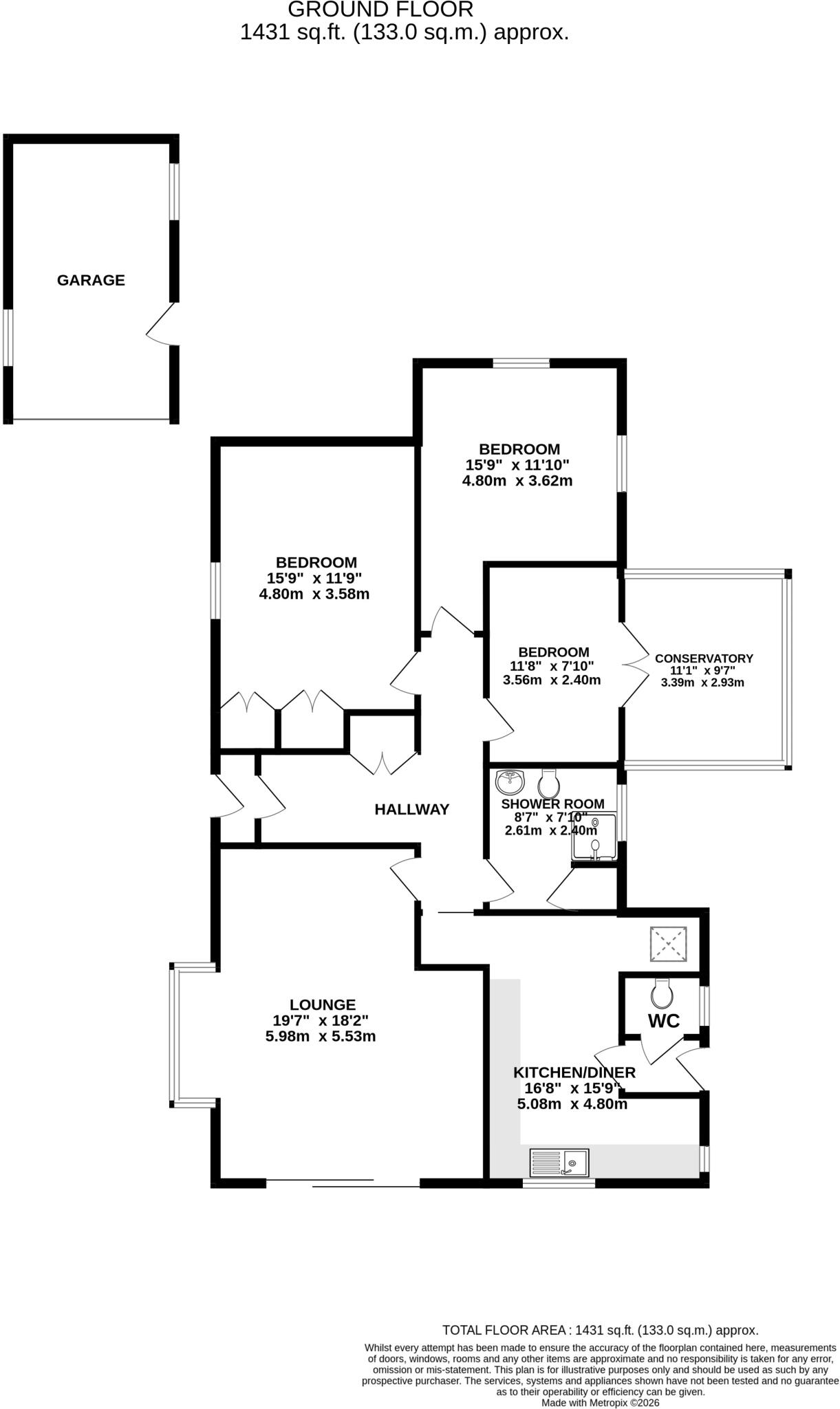 Tollerton Lane, Tollerton, Nottingham floorplan