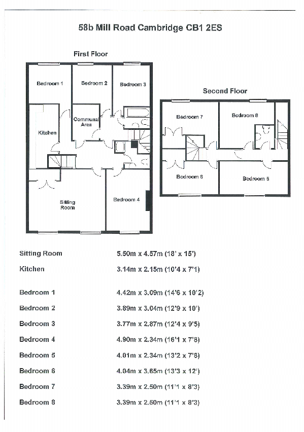 58 Mill Road, Cambridge floorplan