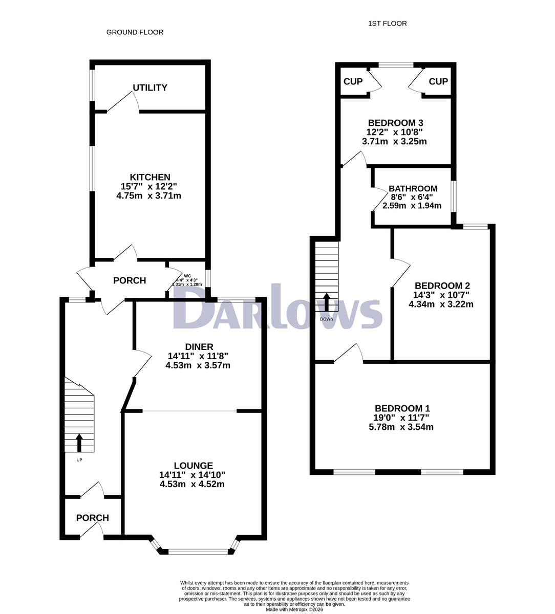 Warwick Road, Brynmawr floorplan