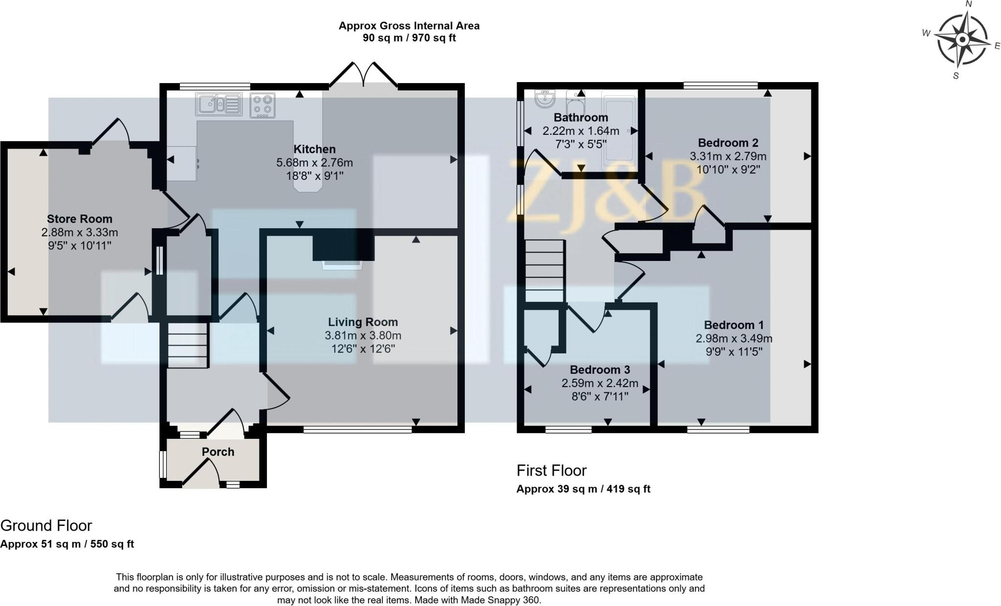 Grinshill Drive, Monkmoor, Shrewsbury, Shropshire, SY2 5JF floorplan