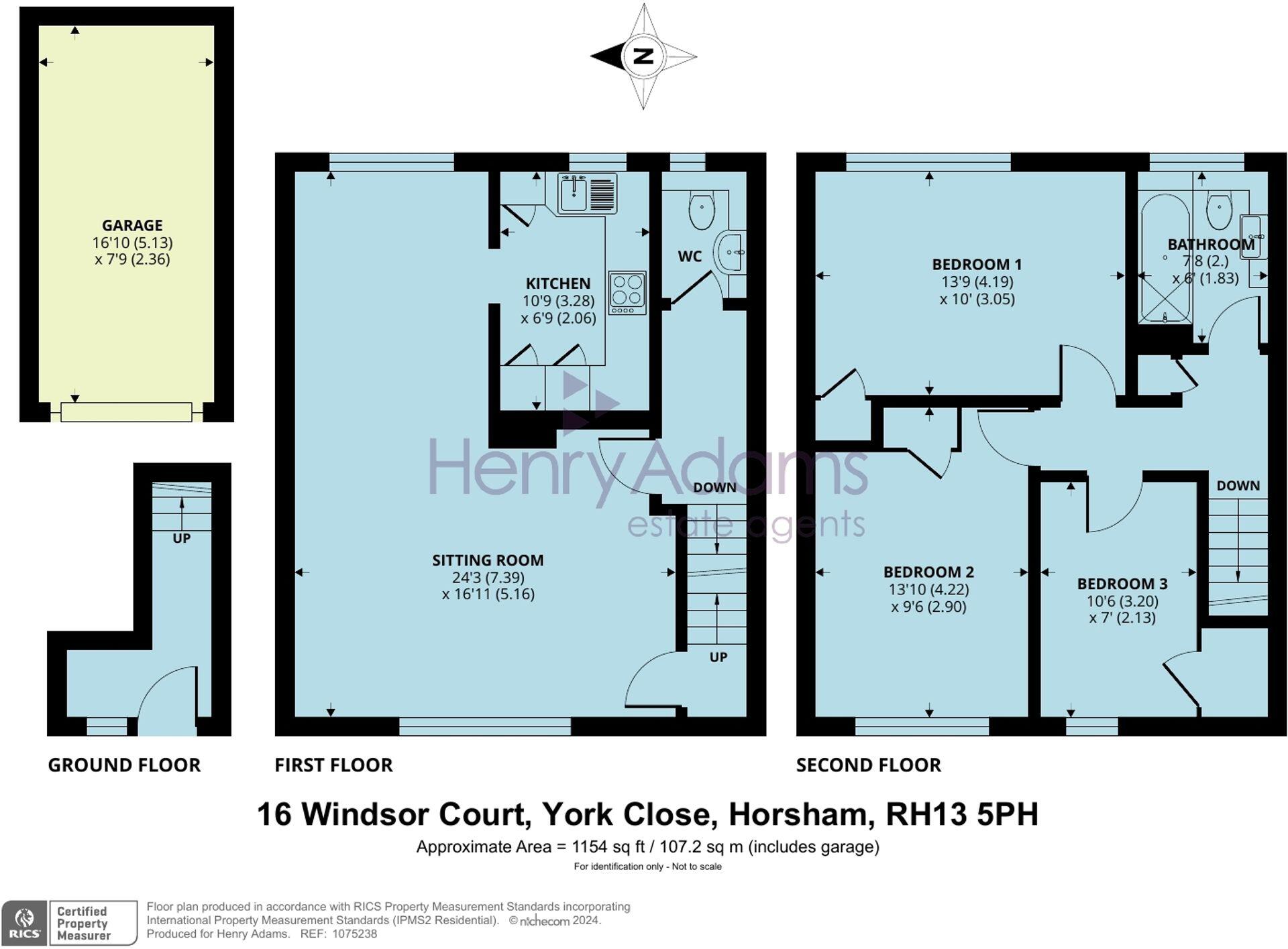 York Close, Horsham, RH13 floorplan