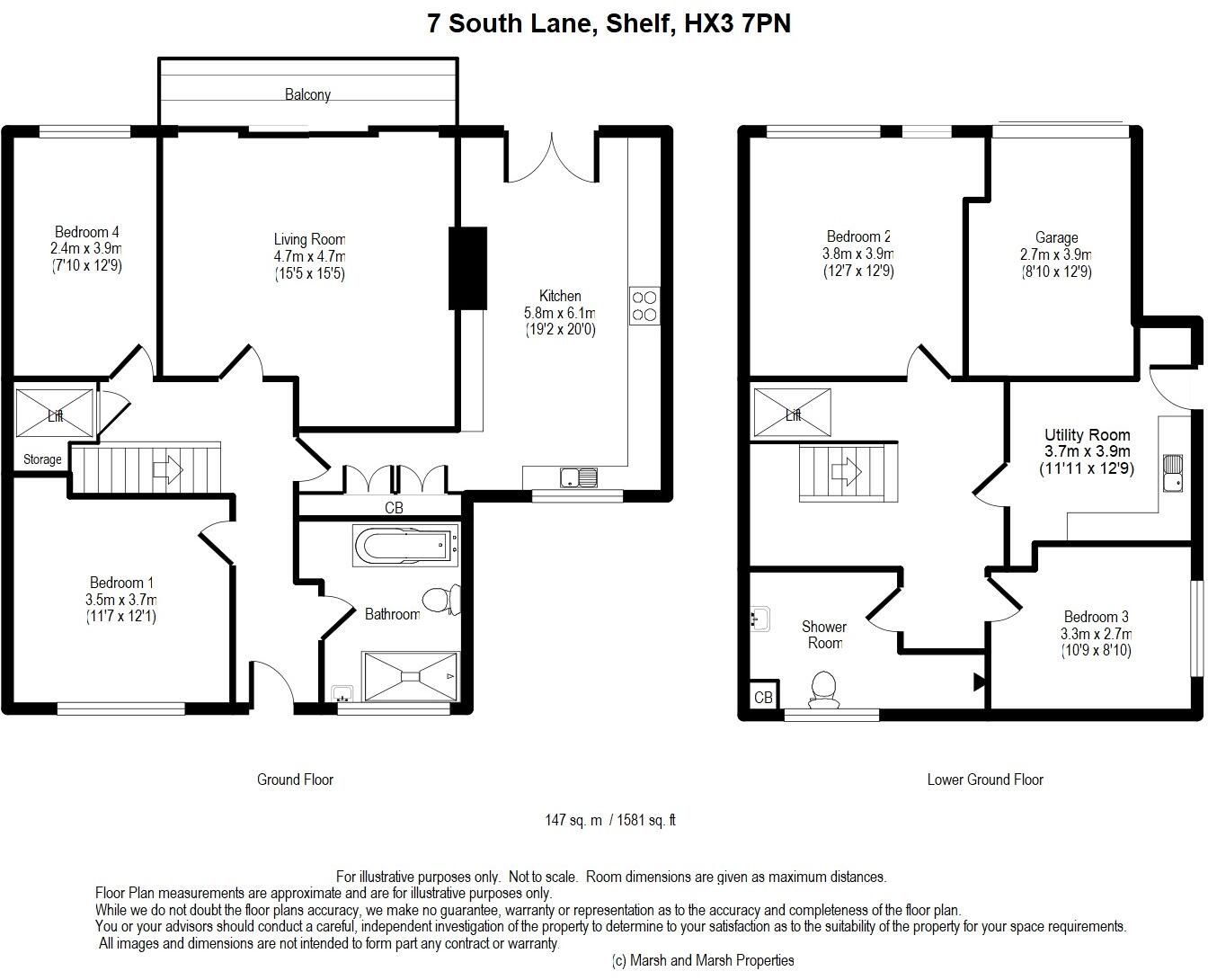 7 South Lane, Shelf, HX3 7PN floorplan