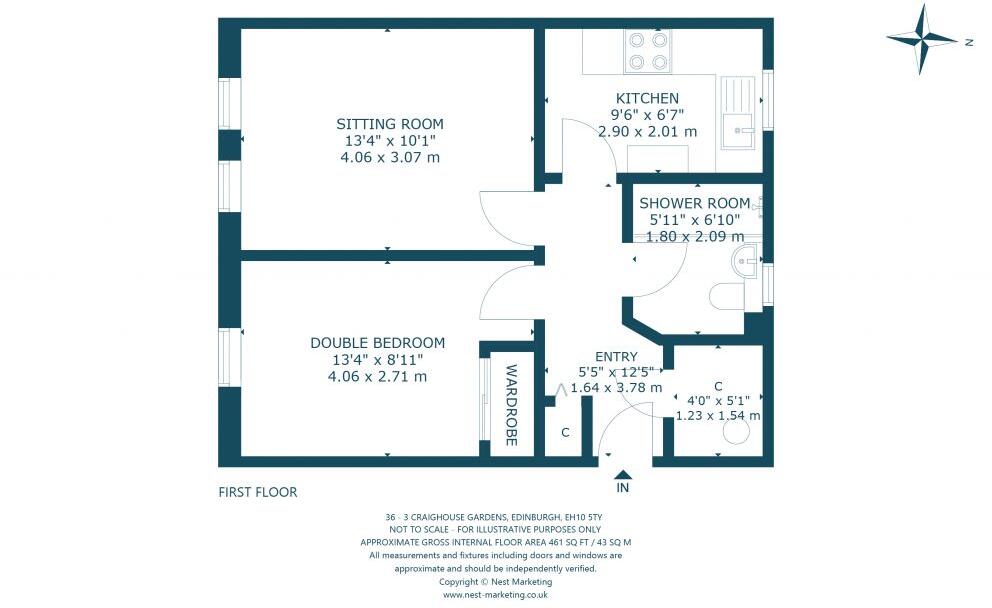 36/3 Craighouse Gardens, Morningside, Edinburgh, EH10 5TY floorplan