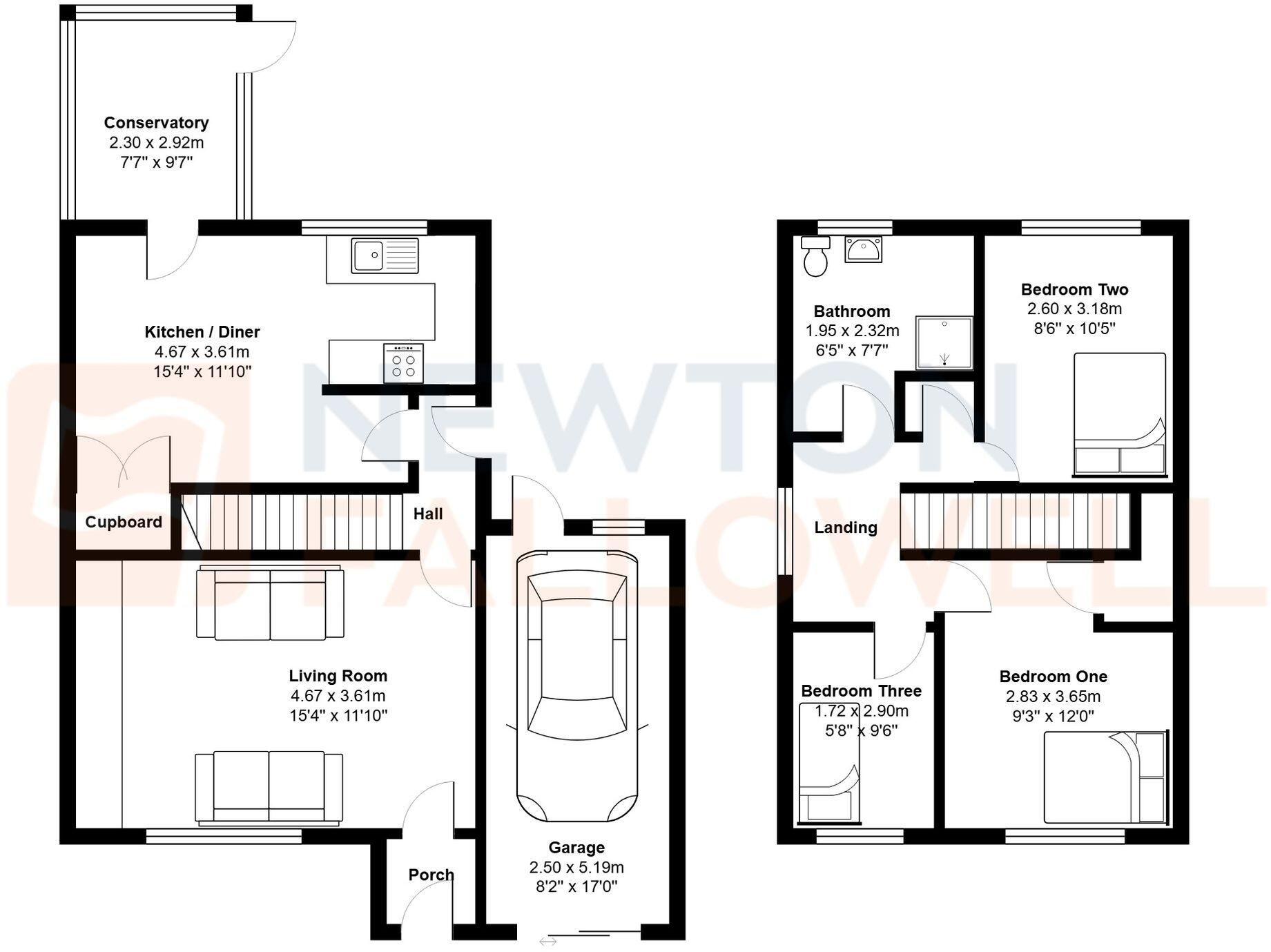 Churchfield Drive, Rainworth, NG21 floorplan
