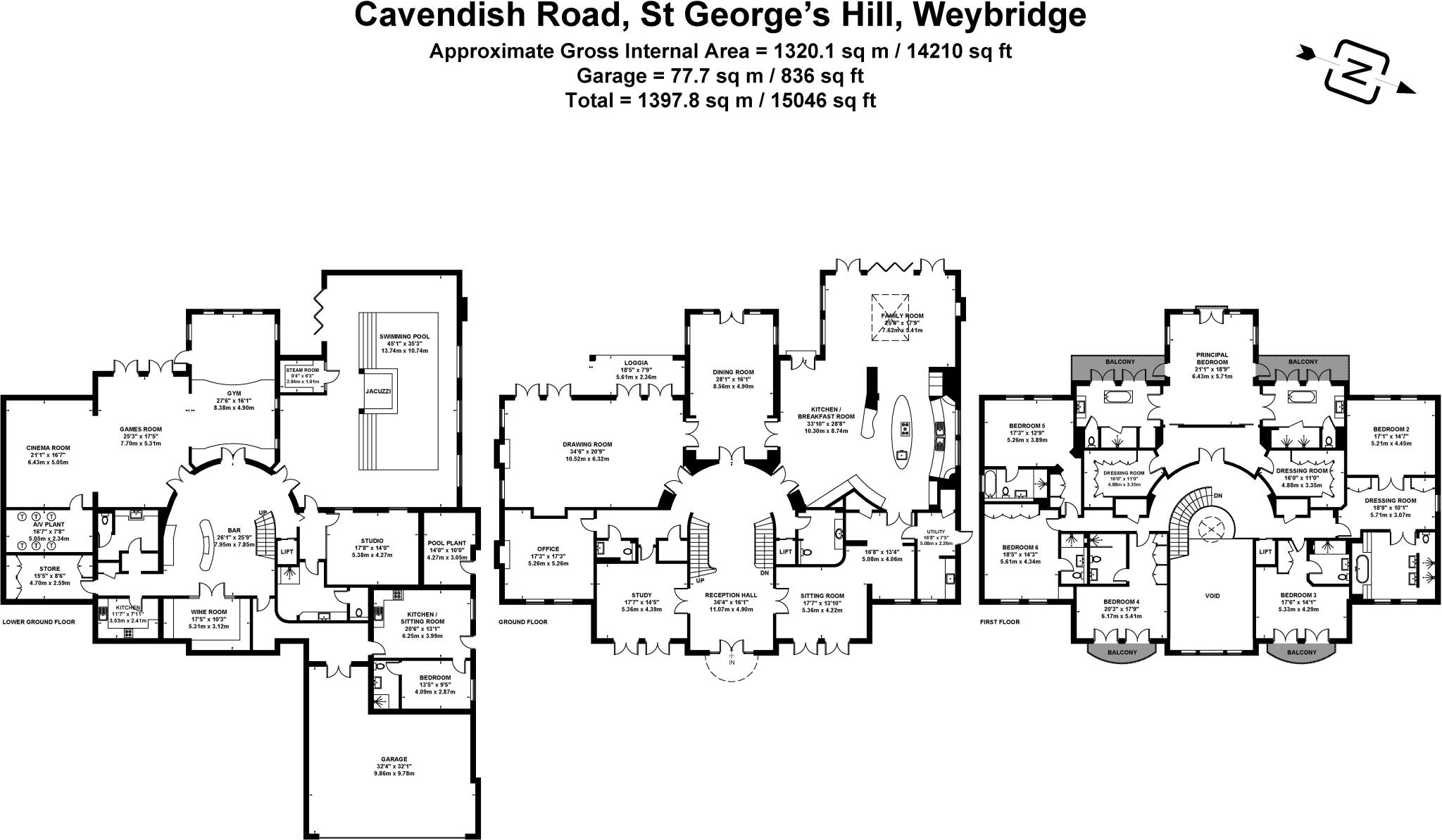 Cavendish Road, St George's Hill, Weybridge, Surrey, KT13 floorplan