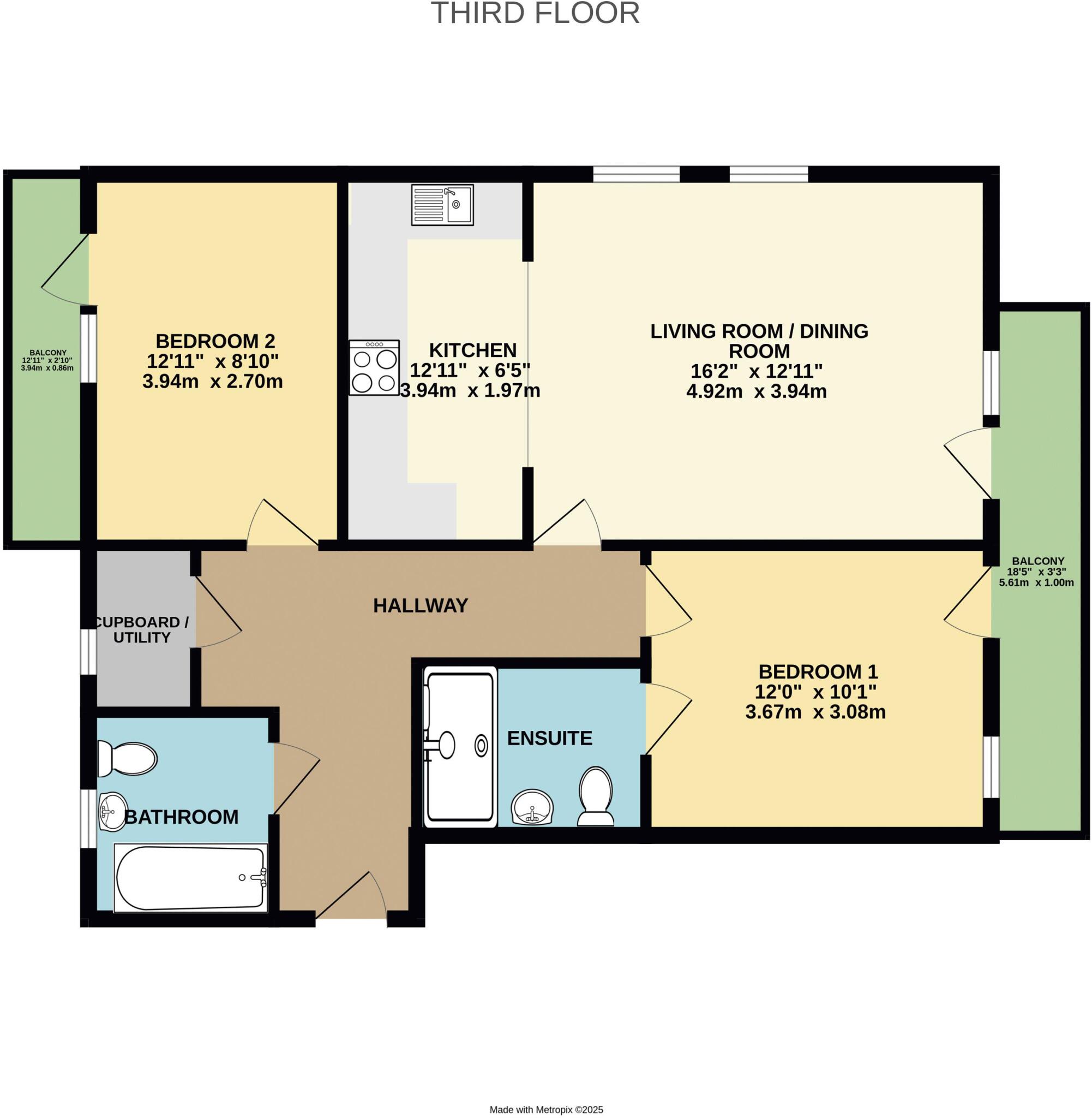 Charlbury Drive, Saltram Meadows, Plymstock. A stunning 2 bedroomed third floor flat in fabulous building. floorplan