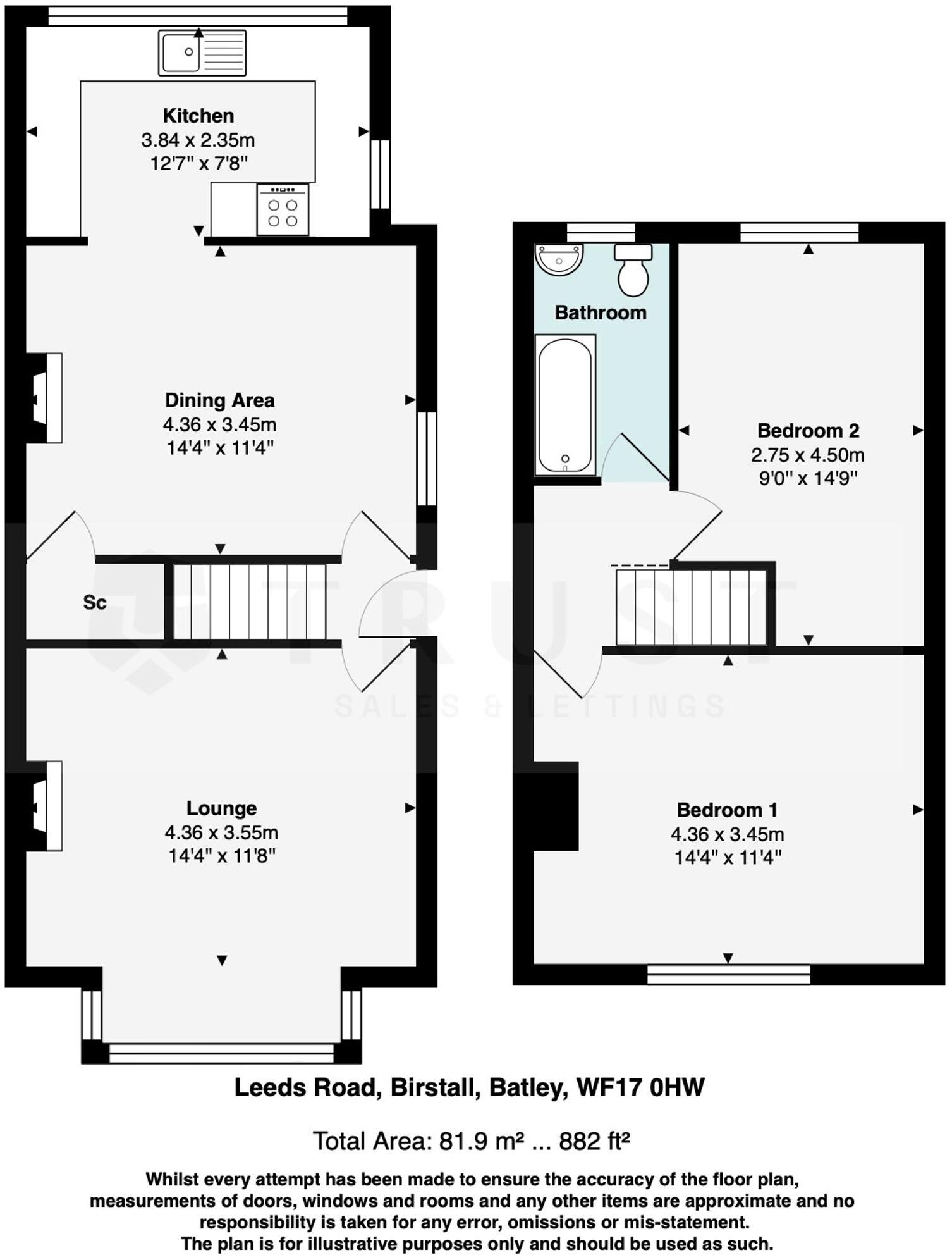 Leeds Road, Birstall, WF17 floorplan