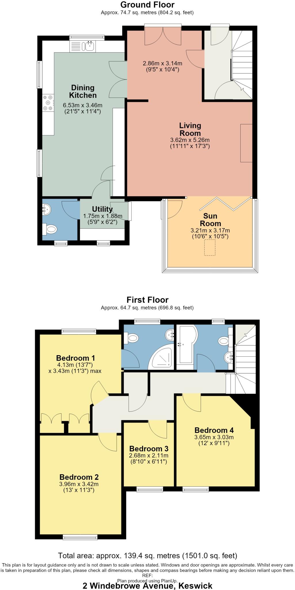 2 Windebrowe Avenue, Keswick, Cumbria, CA12 4JA floorplan