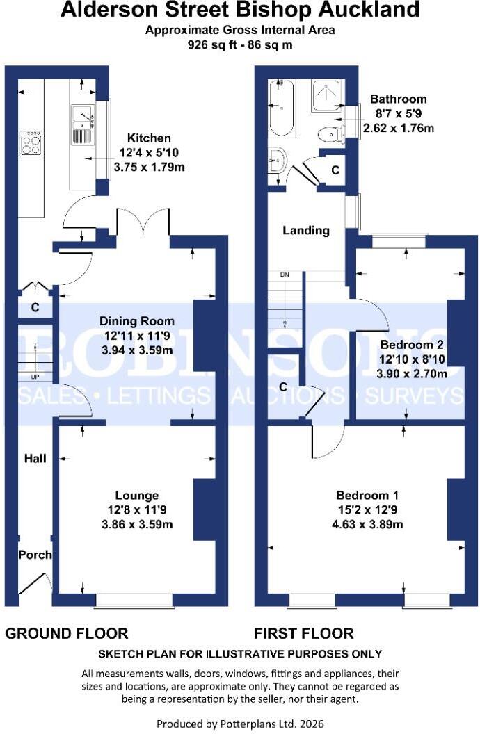 Alderson Street, Bishop Auckland floorplan
