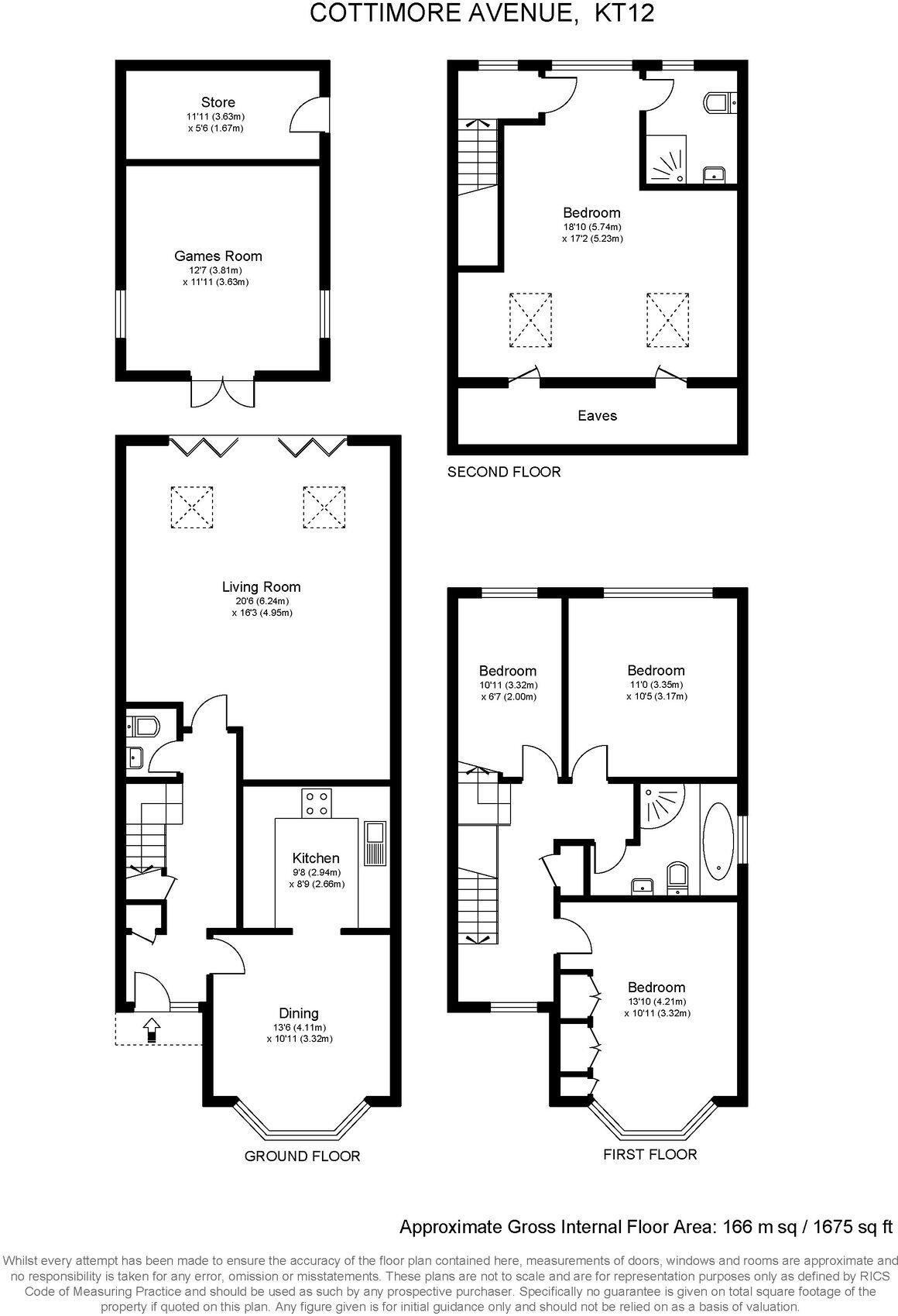 Cottimore Avenue, Walton-on-Thames, KT12 floorplan