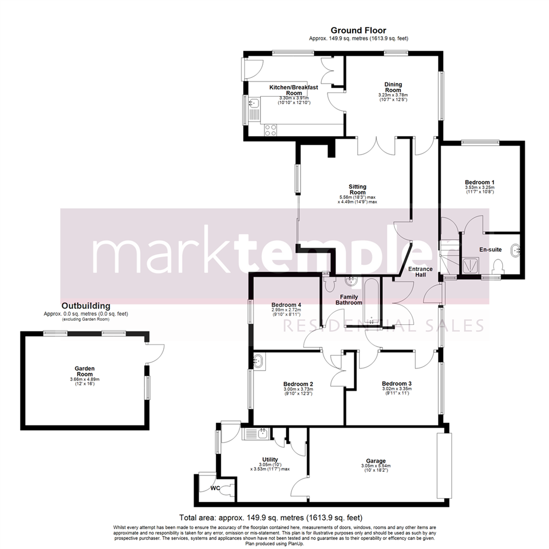 Detached bungalow with a beautiful outlook over Claverham's countryside floorplan