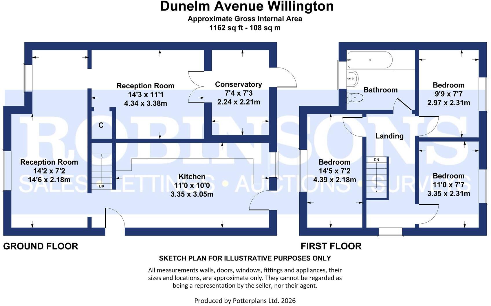 Dunelm Avenue, Willington, Crook floorplan