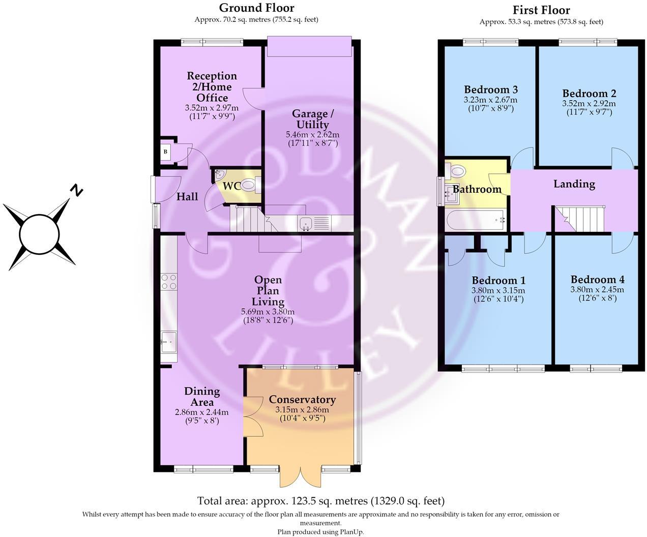 Superbly presented four bedroom home on Hutton Close, Bristol floorplan
