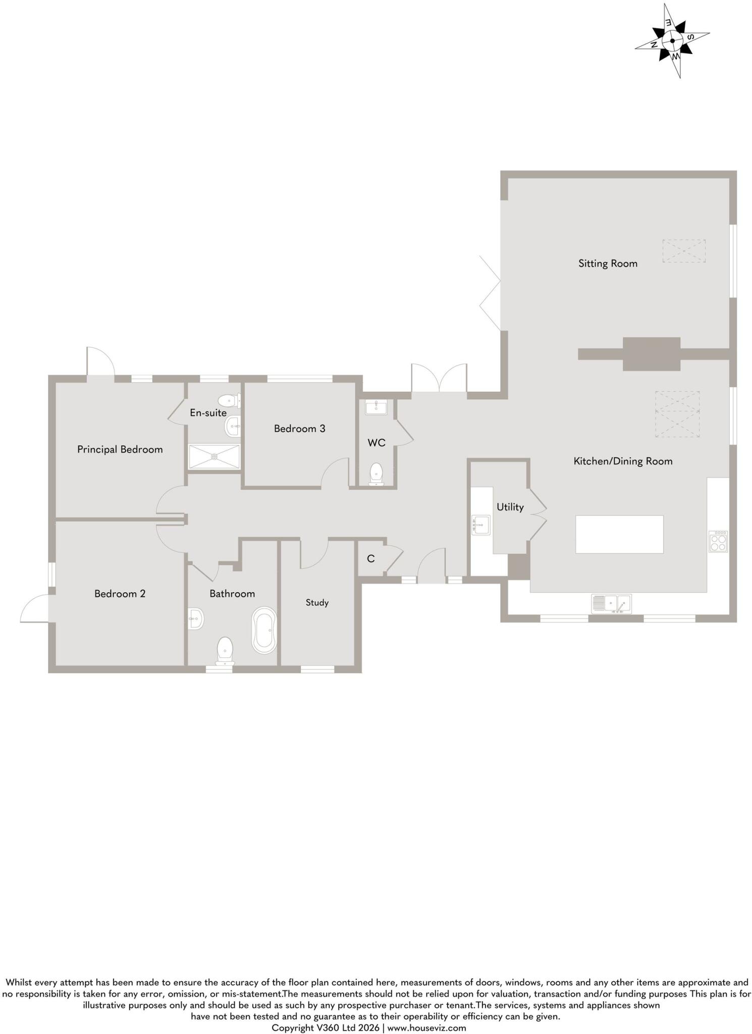 An exceptional new build, single storey home in the coastal village of Snettisham floorplan