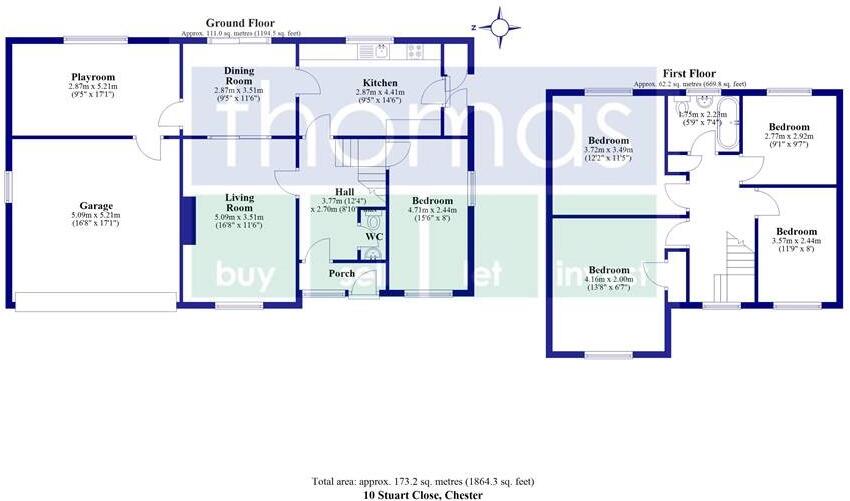 Stuart Close, Vicars Cross floorplan