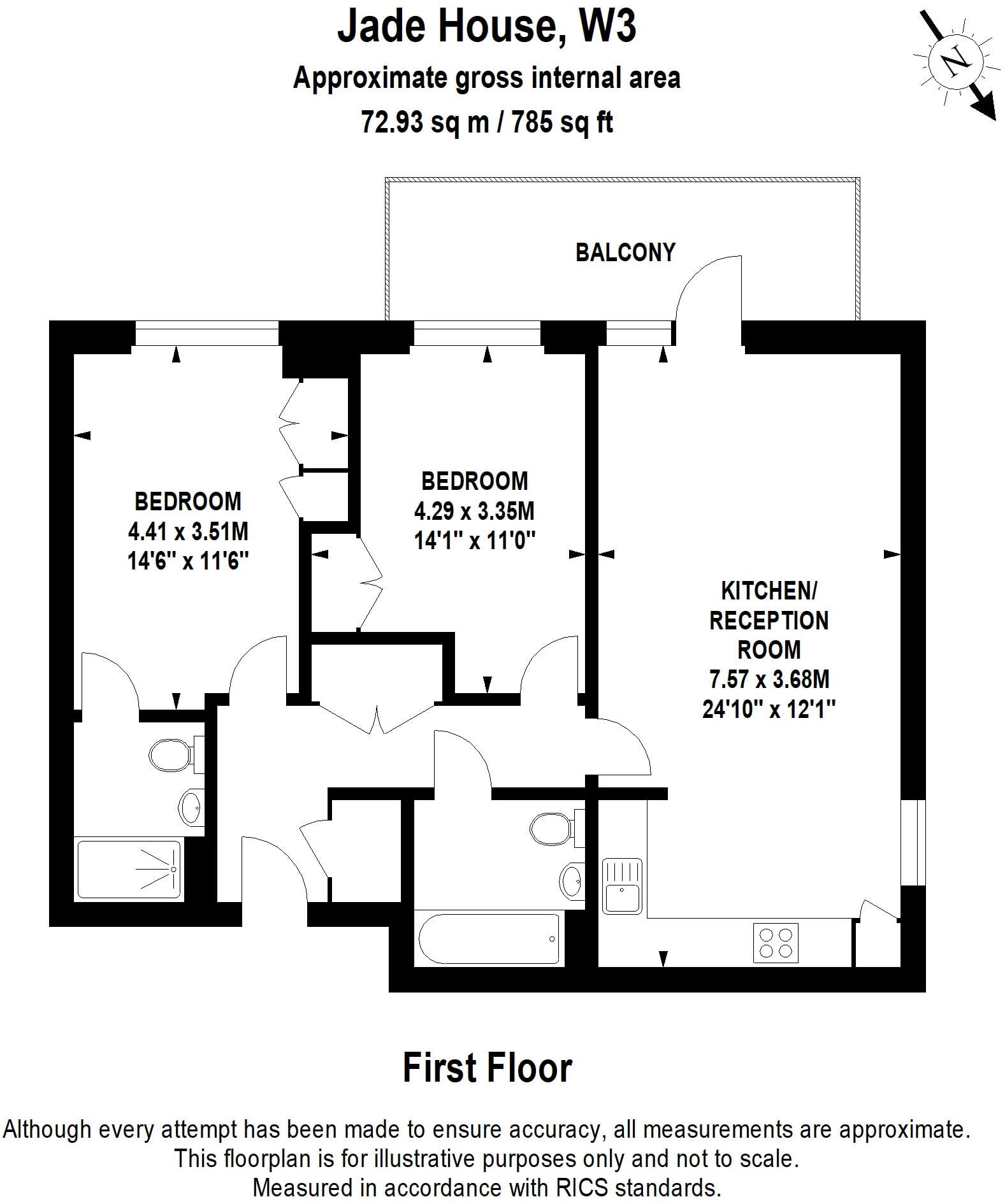 Royal Gateway, Pearl House, Acton, W3 floorplan