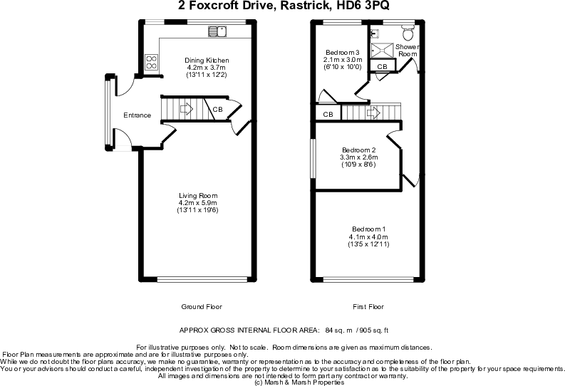 2 Foxcroft Drive, Rastrick, HD6 3PQ floorplan