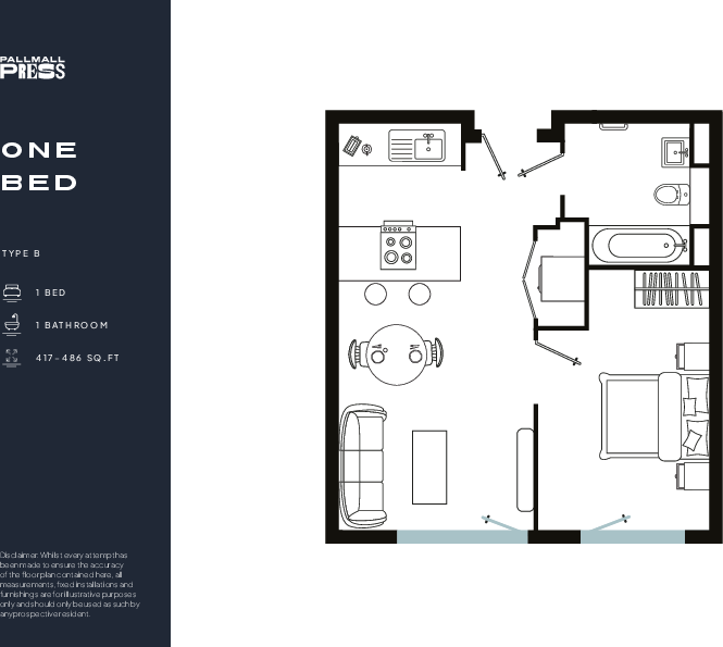 Flat 504, Pall Mall, Liverpool floorplan