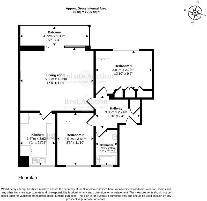 Flat 21 Gorsecliff Court, 3-5 Boscombe Spa Road, Bournemouth, Dorset, BH5 1AW floorplan