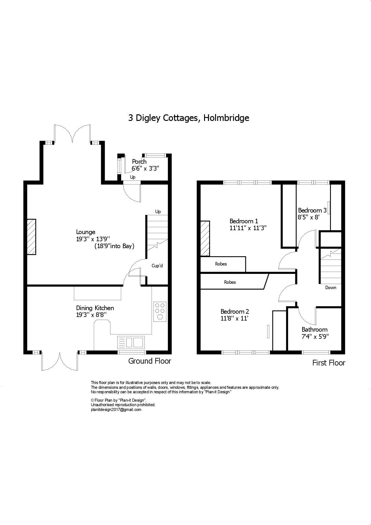 Digley Cottages, Holmbridge, Holmfirth, HD9 floorplan