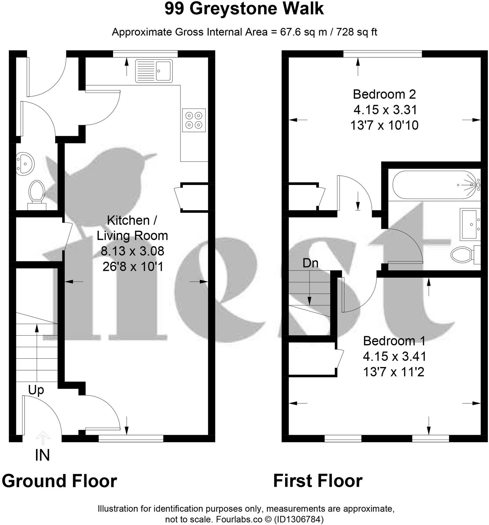 Greystone Walk, Cullompton, Devon, EX15 1GZ floorplan