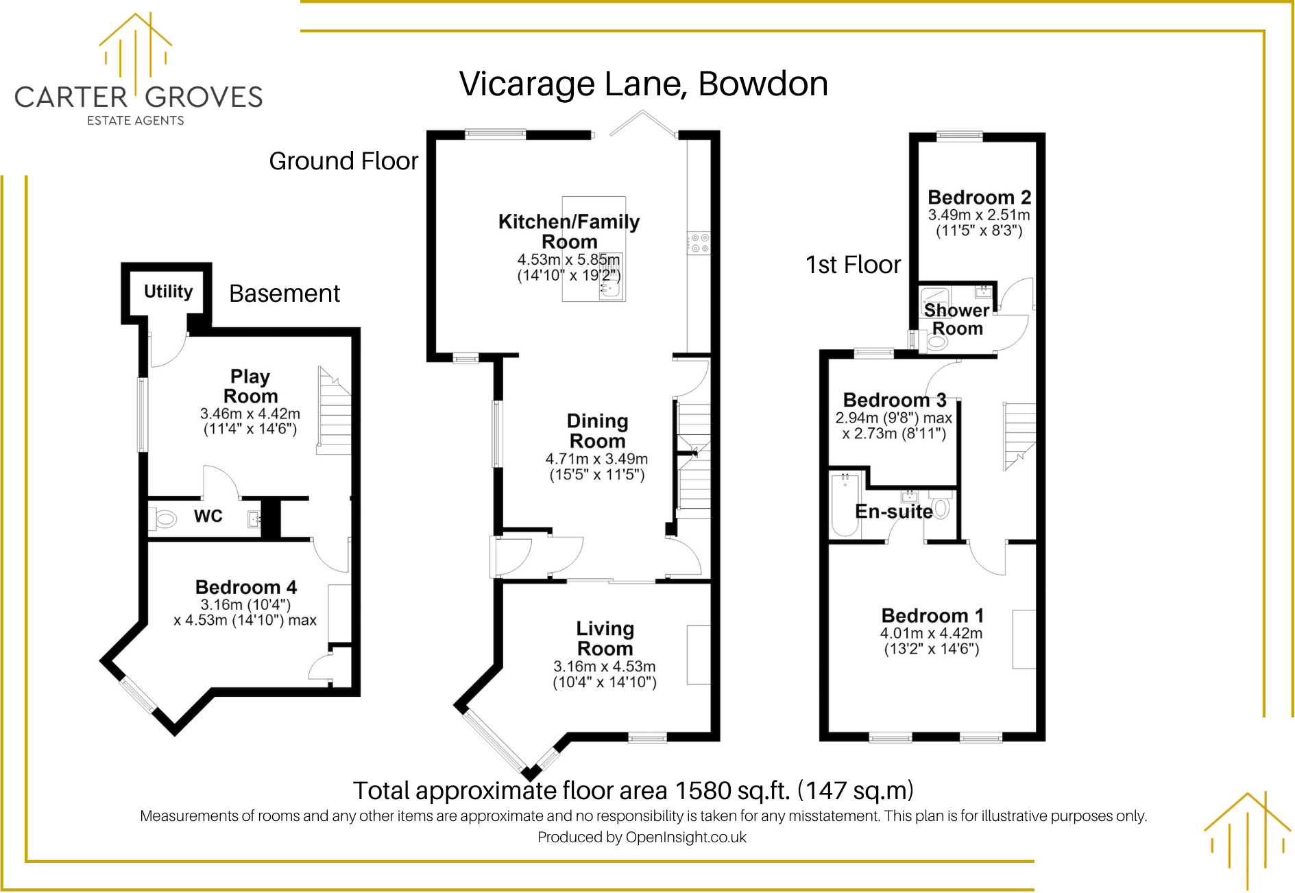 Vicarage Lane, Bowdon, Altrincham, Greater Manchester, WA14 floorplan