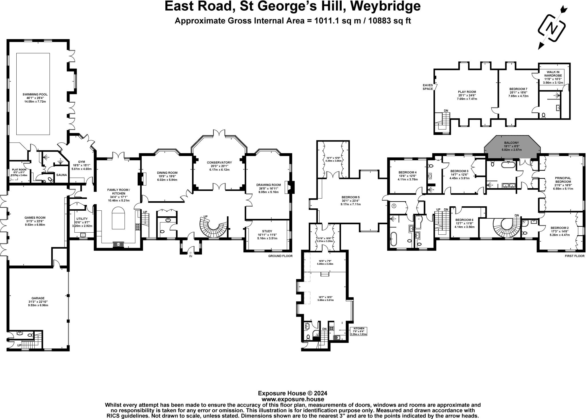 East Road, St George's Hill, KT13 floorplan