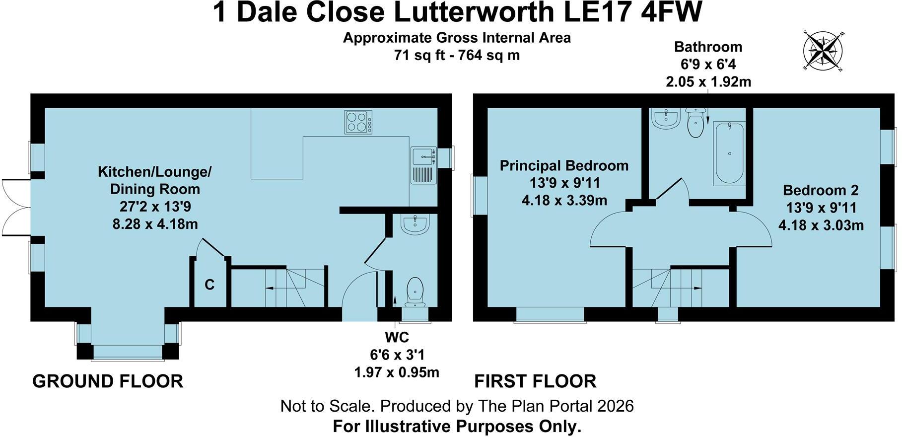 Dale Close, Lutterworth floorplan