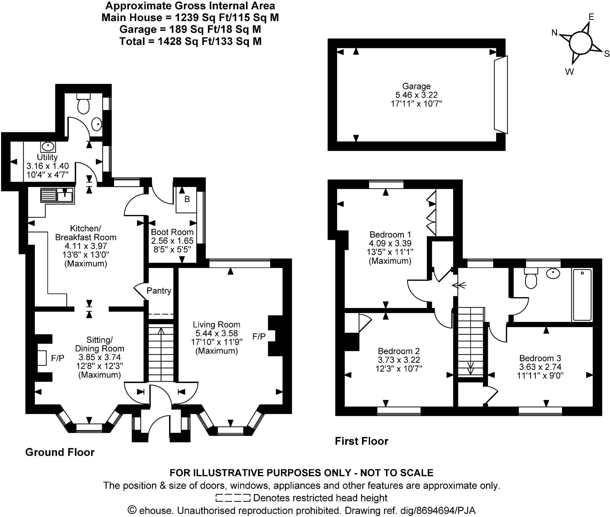 Characterful 3 bedroom Cottage.  Bunbury Heath. floorplan