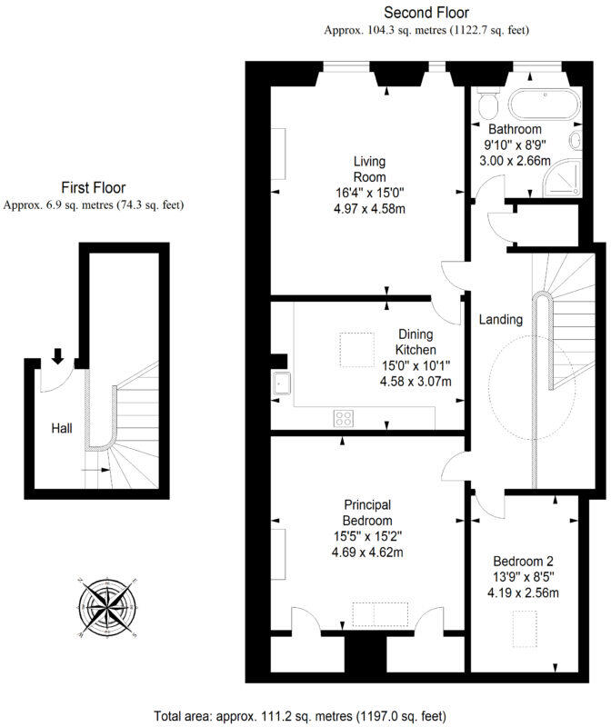 7/2 Carlton Street, Edinburgh, EH4 1NE floorplan