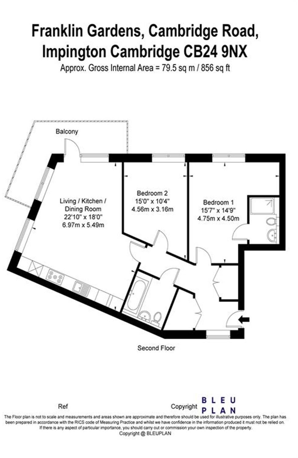 2 bedroom property in Genome Close, Franklin Gardens floorplan