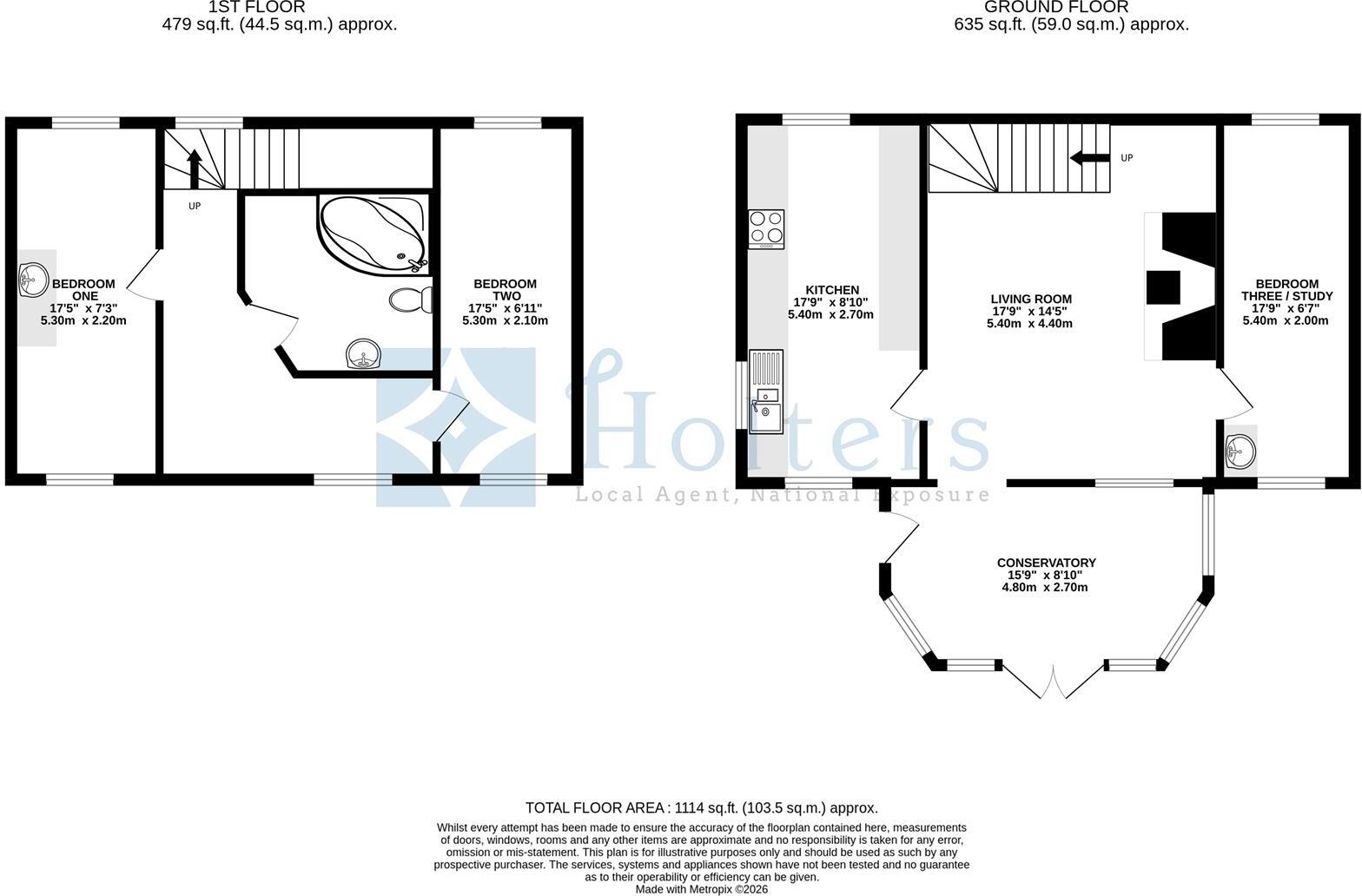 Bwthyn Bach, Staylittle floorplan