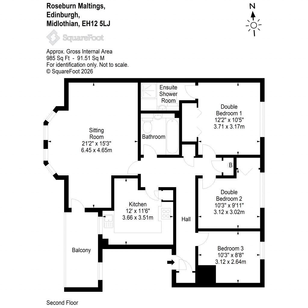 15/9 Roseburn Maltings, Edinburgh, EH12 5LJ floorplan